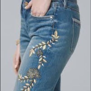 White House Black Market Embroidered Jeans